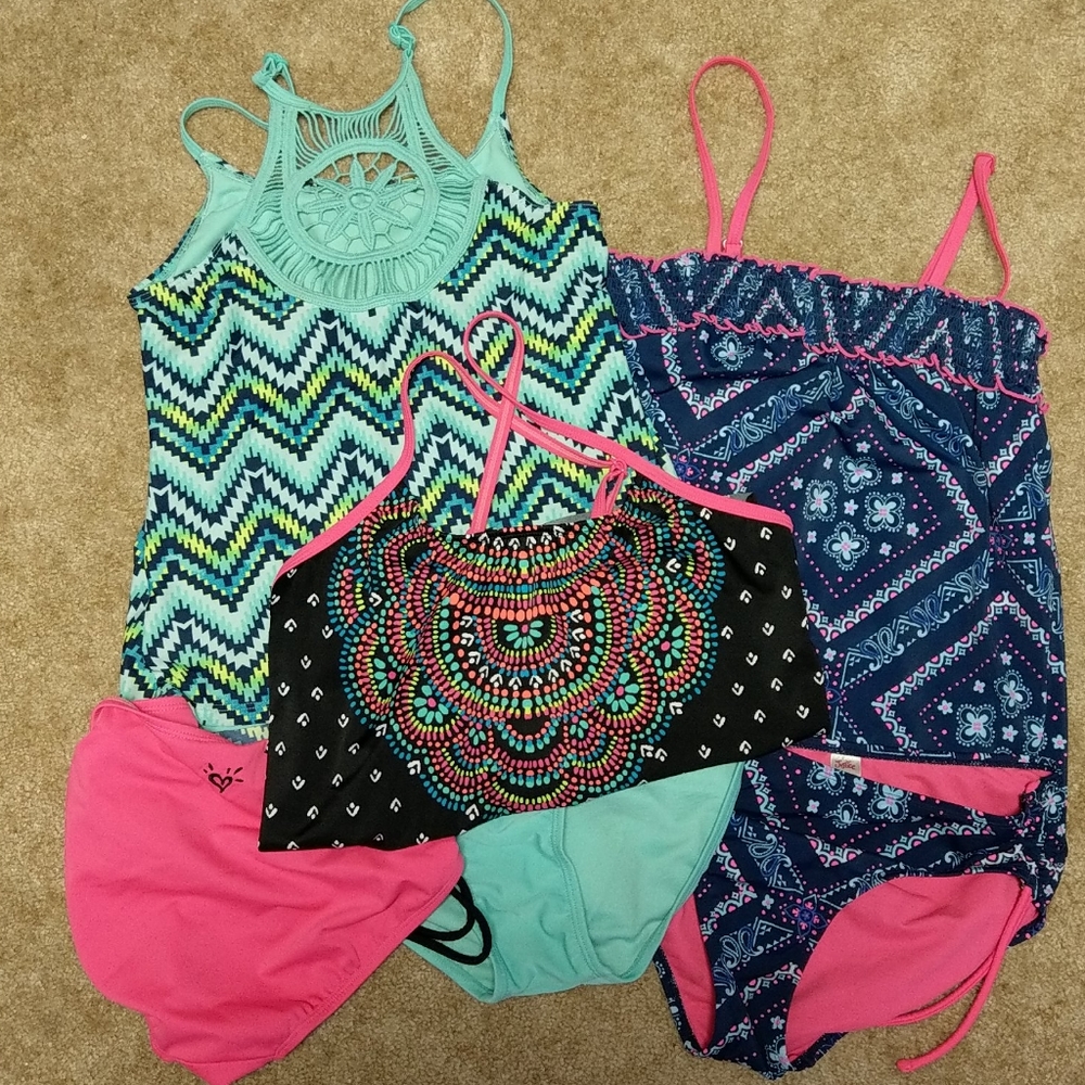 3 Justice tankini swim sets size 16